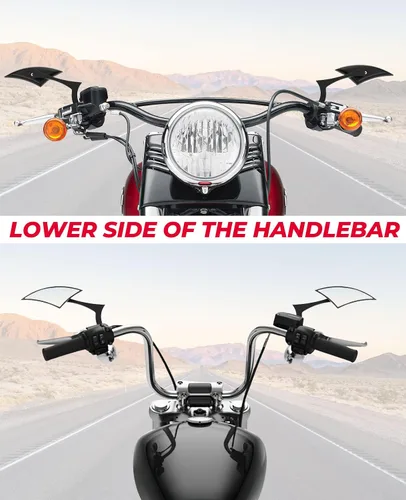 Miniatura 5 de KEMIMOTO Spear Blade - Espejos retrovisores de motocicleta, 1 par de espejos laterales Sportster para Street Glide Electra Glide Softail Dyna Negro