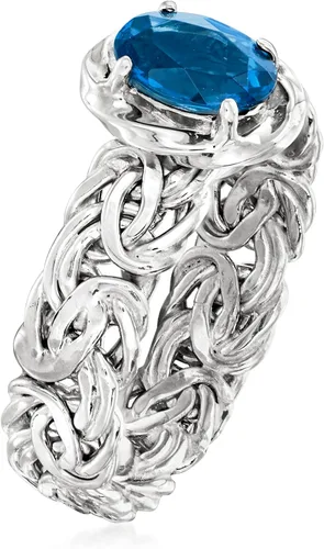 Miniatura 3 de Ross-Simons Anillo bizantino de topacio azul Londres de 1.00 quilates en plata de ley