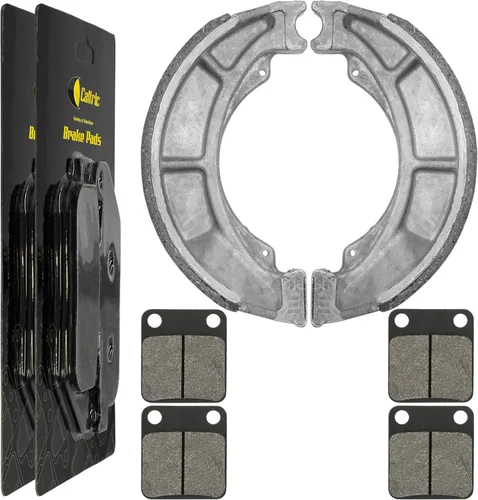 Caltric Pastillas de freno delanteras y zapatas de freno traseras compatibles con Suzuki Lt-F250 Ozark 250 2002-2006