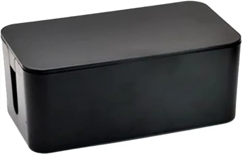Miniatura 6 de Caja organizadora de cables, caja organizadora de cables para el hogar y la oficina, para cubrir y ocultar, regletas de alimentación, cables, Negro
