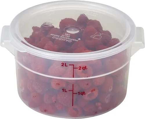 Miniatura 5 de Lumintrail Cambro Recipiente Redondo de Almacenamiento de Alimentos de 2 Cuartos, Paquete de 2 Translúcido, con Tapa Translúcida, Incluye Juego