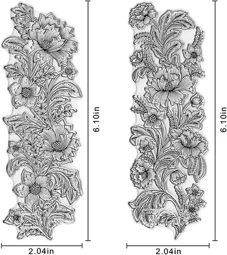 Miniatura 2 de Sellos transparentes de flores para hacer tarjetas, hojas y marco de flores, fondo de silicona transparente, sello de goma transparente para hacer