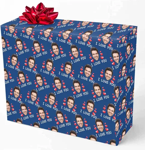 Miniatura 9 de M YESCUSTOM Personalized Birthday Wrapping Paper with Picture Age Custom 1st 18th 30th 40th 50th 60th Happy Birthday Gift Wrapping Paper Roll