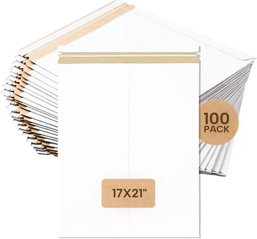 Miniatura 12 de BOX USA Sobres rígidos de 6 x 8 pulgadas (paquete de 100 unidades), sobres de cartón para fotos, tarjetas de intercambio, impresiones pequeñas, se