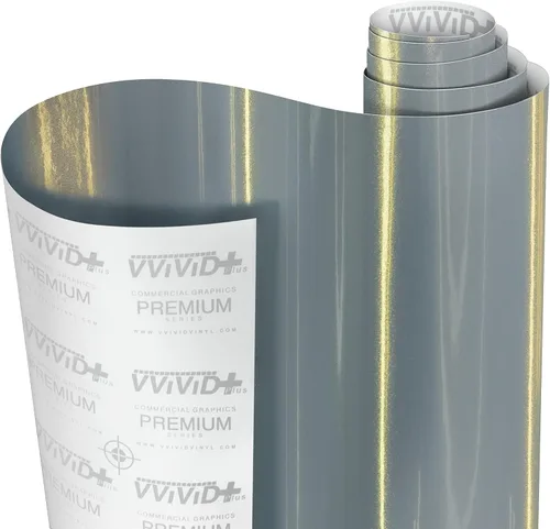VViViD+ Película de Vinilo Envolvente Galaxy Nardo Gris Brillante Premium (1 pie x 5 pies)