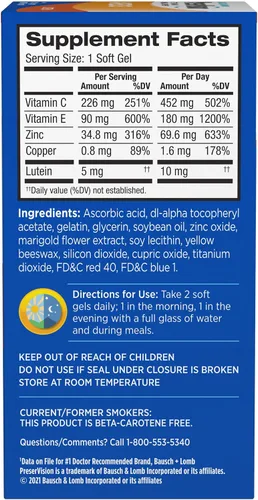 Miniatura 2 de Suplemento de vitaminas y minerales para los ojos PreserVision de Bausch & Lomb, BAUSCH419036, 1, 1
