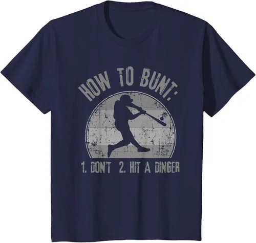 Miniatura 84 de Cómo Bunt Don't Hit A Dinger - Camiseta divertida de béisbol y sóftbol, Negro, S