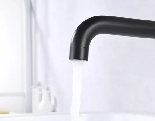 Miniatura 6 de Llenador de Bañera de Montaje en Pared Negro Mate Grifo de Bañera de Alto Flujo Dos Manijas Latón Sólido, Alcance de Caño Largo, sumerain