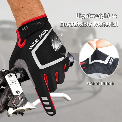 Miniatura 2 de NICEWIN Cycling Bike Gloves Men Women, Padded Anti-Slip Mountain Bike Gloves, Touch Screen Full Finger Road Bicycle Biking Gloves