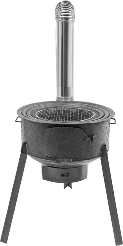 Miniatura 8 de Estufa de leña, estufa de camping de acero con anillos de horno, tubos de chimenea, calefacción al aire libre y cocina estufa de tienda caliente
