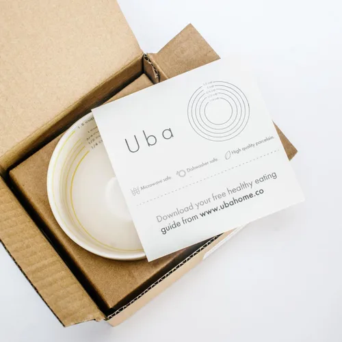 Miniatura 7 de Uba Cuenco de control de porciones (PORCELANA) para medir, dieta bariátrica, diabetes y alimentación saludable
