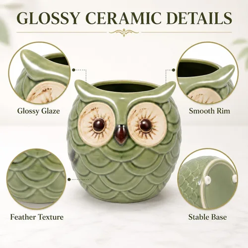 Miniatura 3 de HOMSFOU Vaso de cóctel de búho de 2.91 x 2.75 x 3.81 pulgadas, diseño creativo de búho, taza de vino para decoración de mesa y regalo del hogar