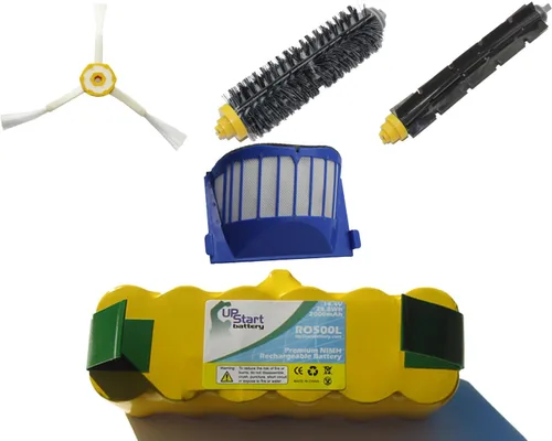Repuesto para iRobot Roomba 595 Pet Series - El kit incluye 1 batería, 1 filtro AeroVac, 1 cepillo de cerdas, 1 cepillo batidor flexible y 1 cepillo