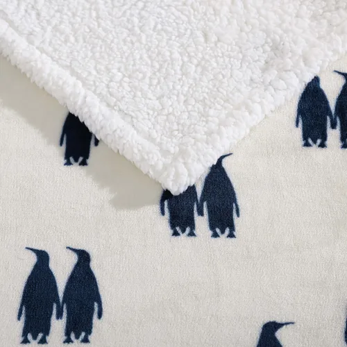 Miniatura 4 de Eddie Bauer - Manta de forro polar cepillado y ropa de cama Sherpa de felpa, manta para sofá y cama (azul pingüino emperador, 50 x 60 pulgadas)