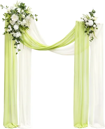 Miniatura 15 de Ling's moment Kit de Flores Artificiales de Arco de Boda de Otoño Paquete de 4, 2pcs Arreglo Floral Colgante 2pcs Cortinas de Ceremonia Telón
