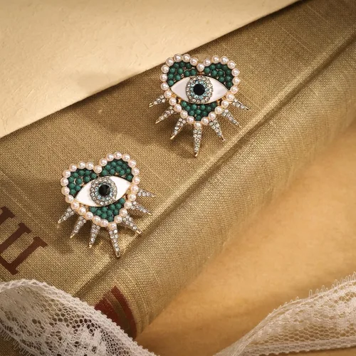 Miniatura 6 de Aretes contra el mal de ojo, aretes de corazón contra el mal de ojo para mujer, regalos de joyería