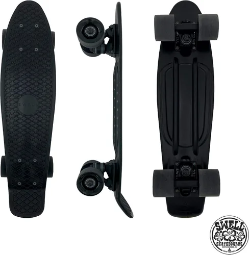 Swell Skateboards Monopatín completo retro de plástico de 22 pulgadas y 28 pulgadas para principiantes, niños, niñas, jóvenes, adolescentes, adultos