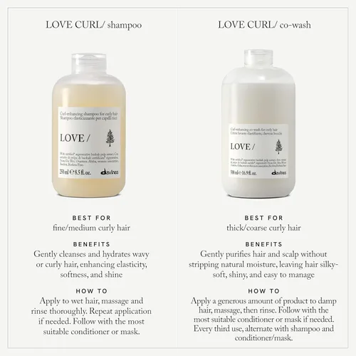 Miniatura 4 de Davines LOVE/Curl Shampoo, Creamy Taming Cleanser for Wavy & Curly Hair - Enhances Elasticity, Volume & Softness - Hydrating Baobab Pulp Formula