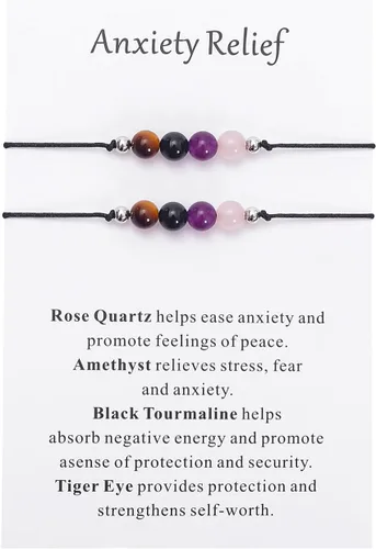 Miniatura 28 de Pulsera de protección, protección empática, cristales de obsidiana negra y pulsera de piedras curativas para mujeres, suerte, ansiedad y pulsera