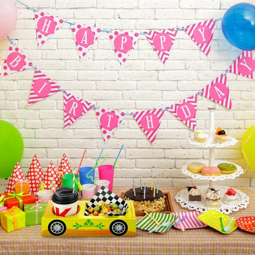 Miniatura 7 de Lincia 12 cajas de comida para fiestas de autos de carreras, suministros para fiestas de cumpleaños, bandejas de alimentos con cajas de aperitivos