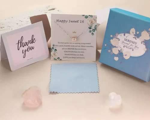 Miniatura 67 de Sereney Regalos de cumpleaños para niñas y mujeres, collar de perlas de plata esterlina como regalo de cumpleaños de 7, 9, 10, 11, 13, 15, 16, 18