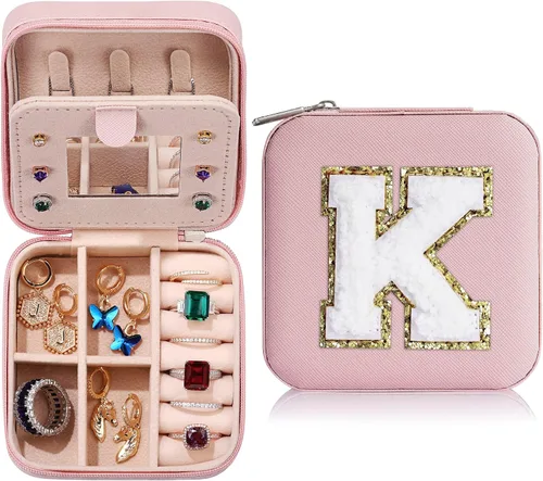 Parima - Joyero pequeño de viaje para mujer, caja de joyería esencial para collares, anillos y aretes, organizador, regalo de Navidad para mamá