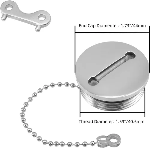 Miniatura 2 de Tapa de tanque de combustible para barco, cubierta de combustible marino con cadena y llave, tapa de repuesto para llenado de cubierta de acero