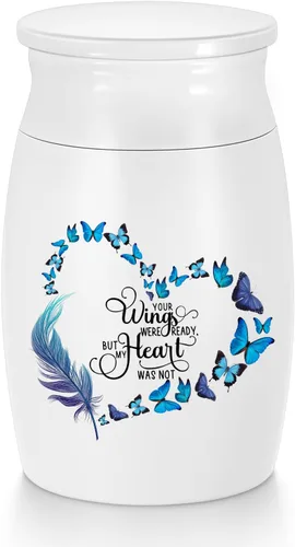 Urna de aluminio para cenizas de mariposa, urna conmemorativa para cenizas humanas