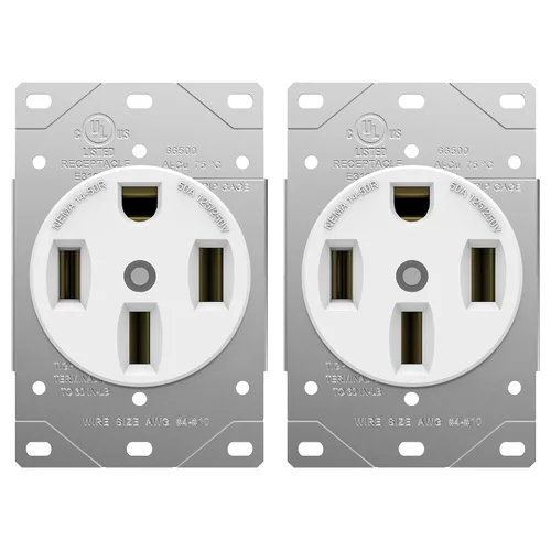 Miniatura 16 de ENERLITES Toma de corriente de 50 amperios para vehículos recreativos y eléctricos, NEMA 14-50R, 3 polos, 4 cables (solo cobre 10, 8, 6, 4 AWG)