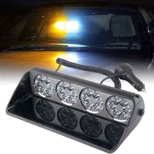 Miniatura 9 de 24 LED 9.5 pulgadas ámbar asesor de tráfico barra de luces estroboscópicas con 18 patrones de flash LED de aplicación de la ley luz de advertencia