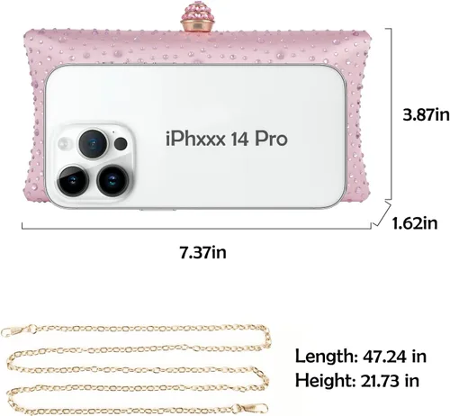 Miniatura 5 de Evevictor Women Handbags Rhinestone Party Prom Wedding Bride Evening Bags Crystal Party Clutch Purse