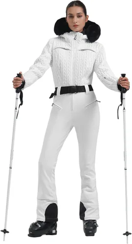 Miniatura 130 de GSOU SNOW Traje de esquí para mujer, traje de nieve delgado de una pieza, chaqueta de nieve, impermeable, resistente al viento, deportes al aire