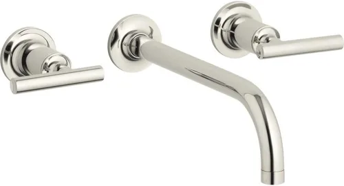 Miniatura 16 de Kohler T14413-4-BGD Purist - Grifo de pared para lavabo Cromo pulido