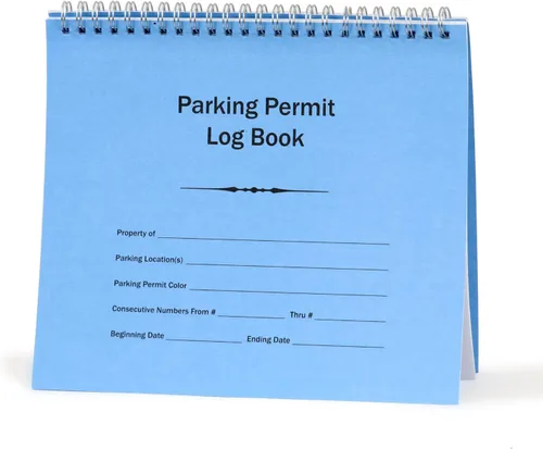 Miniatura 4 de SmartSign Libro de registro de permiso de estacionamiento pequeño - 7 x 8.5 pulgadas, diario de registro encuadernado con alambre, páginas impresas
