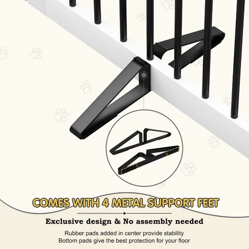 Miniatura 3 de PUPETPO Puertas independientes para mascotas con puerta de paso, valla interior para perros, puerta para perros para casa, escaleras, puerta extra