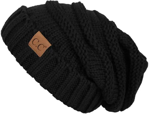 Miniatura 81 de Funky Junque Gorro de moda de punto trenzado de talla extragrande, grueso, abrigado, suave y holgado