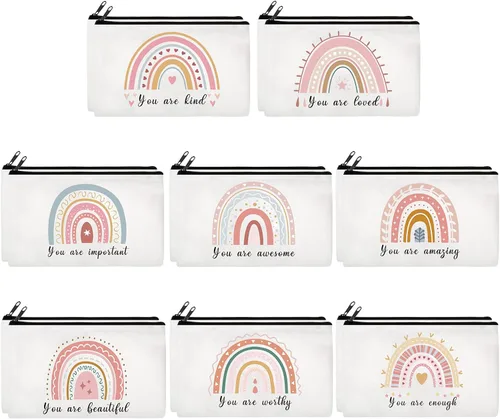 Miniatura 10 de Yahenda Bolsa de Maquillaje de Cosméticos de 16 Piezas, Bolsa Inspiradora con Cremallera, Regalos de Agradecimiento Inspiradores para Mujeres