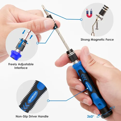 Miniatura 3 de Sharden Juego de destornilladores de precisión, 122 en 1; kit de herramientas de reparación magnética para electrónica con estuche para reparación