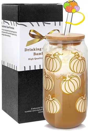 ANOTION Tazas de café de otoño, taza de calabaza para decoración de otoño, taza de café helado, decoración única de otoño, decoraciones de calabaza,