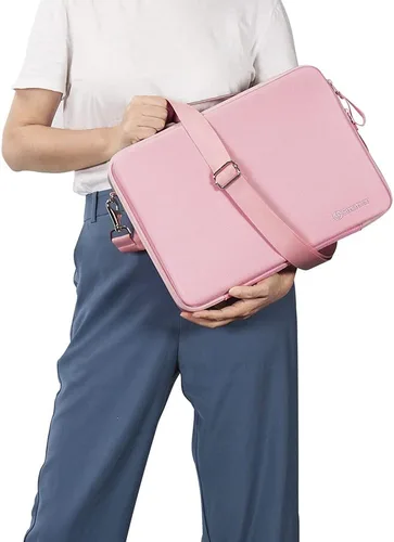 Miniatura 8 de Smatree Estuche de transporte de carcasa dura compatible con MacBook Pro M5 de 14.2 pulgadas 2025/2024/2023 A2918, MacBook Air M4 de 13 pulgadas Rosa