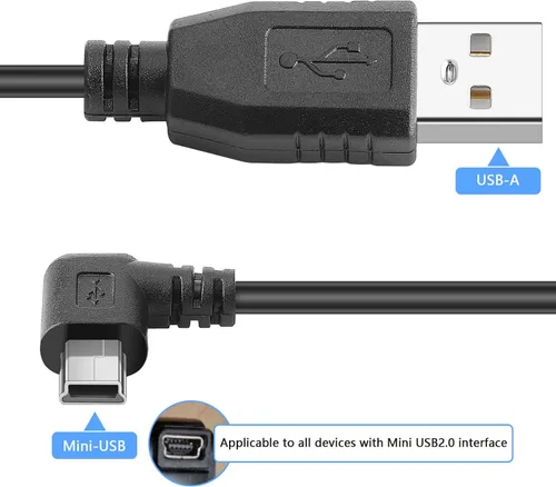 Miniatura 5 de Mini cable de alimentación USB de 90 grados en ángulo izquierdo (sin transferencia de datos) - USB 2.0 A-macho a Mini-B cable de alimentación