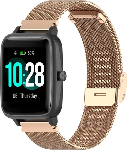 Miniatura 11 de FitTurn Correa delgada compatible con Cubitt CT2/CT2S SmartWatch, correa de reloj ajustable de malla de acero inoxidable, correa de repuesto
