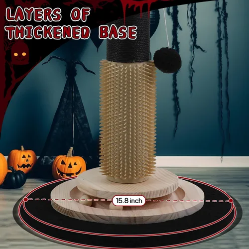 Miniatura 7 de Postes rascadores para gatos de interior y adultos, poste rascador gótico de Halloween de 45 pulgadas de alto con cuerda de sisal de 3.5 pulgadas