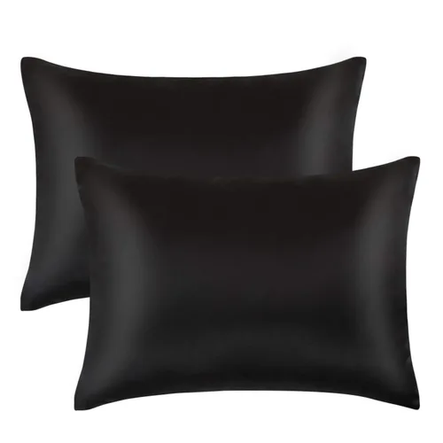 Miniatura 12 de FLXXIE Paquete de 2 fundas de almohada de satén con cremallera para niños pequeños, 13 x 18 pulgadas, lujosas y sedosas, suaves, de viaje
