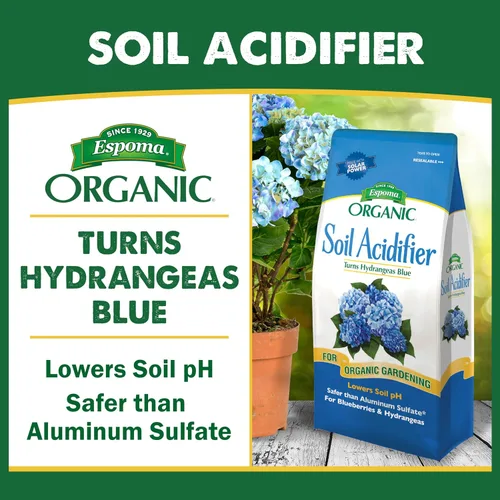 Miniatura 3 de Espoma Enmienda de suelo acidificante orgánico para suelos; reduce el pH del suelo y vuelve azul a las hortensias. Contiene azufre elemental y se