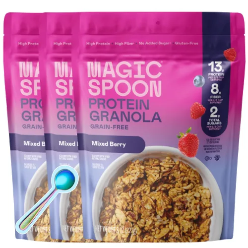 Miniatura 16 de Magic Spoon Granola proteica - Granola alta en proteínas, apta para dieta cetogénica, baja en azúcar, sin granos, desayuno saludable o aperitivo
