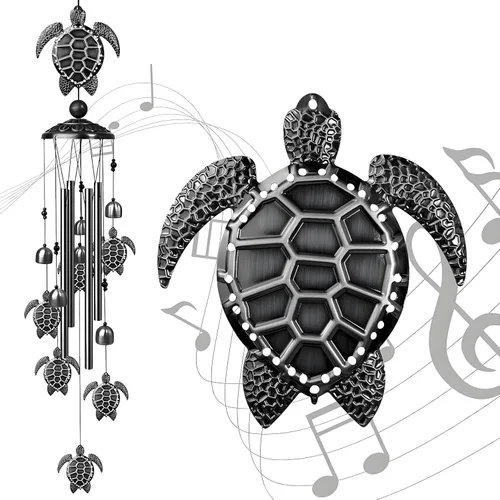 Miniatura 17 de Campanillas de viento de perro salchicha para exteriores, campanillas de viento decorativas, regalos de perro salchicha para mujeres/hombres, Negro