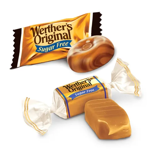 Miniatura 2 de Needzo Werther's Original - Paquete de caramelos masticables sin azúcar y caramelo de chocolate, bolsa compartible con caramelos envueltos