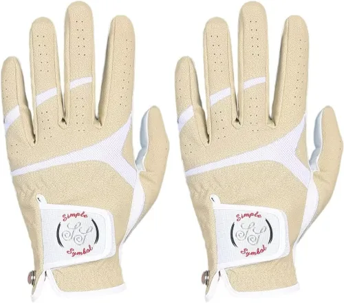 Guantes de golf para hombre, cuero sintético de alta calidad, agarre estable, paquete de dos (izquierda se usa en la mano izquierda, derecha es