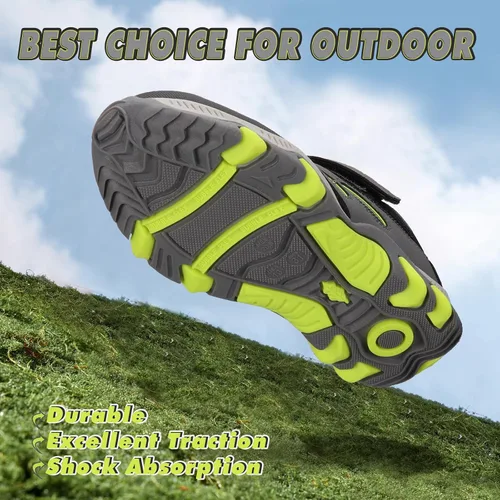 Miniatura 5 de UOVO Botas de senderismo resistentes al agua para niños, zapatos para caminar al aire libre, antideslizantes, al tobillo, zapatos deportivos
